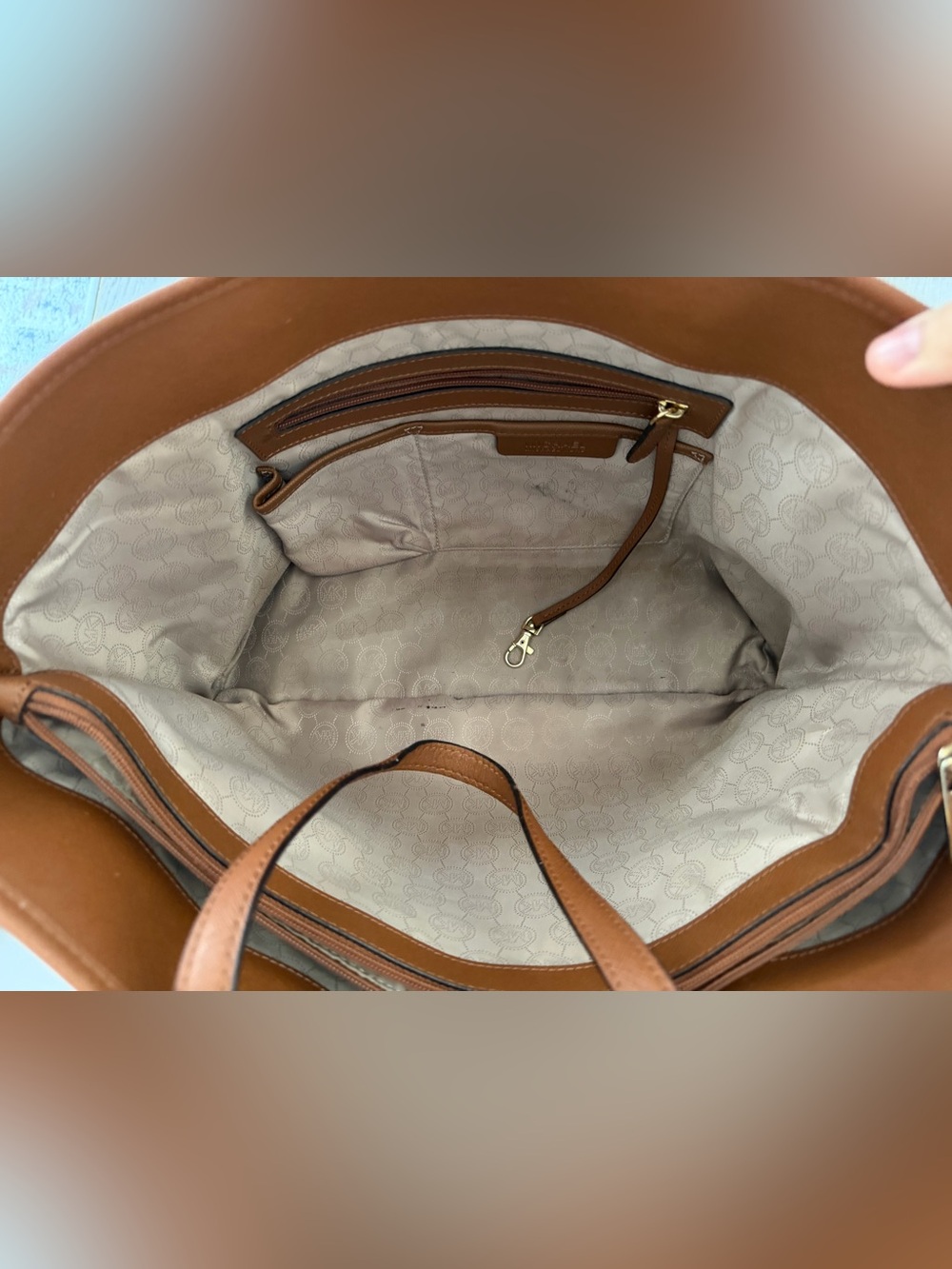 Michael Kors Large Cognac Leather Tote - Picture 7 of 9